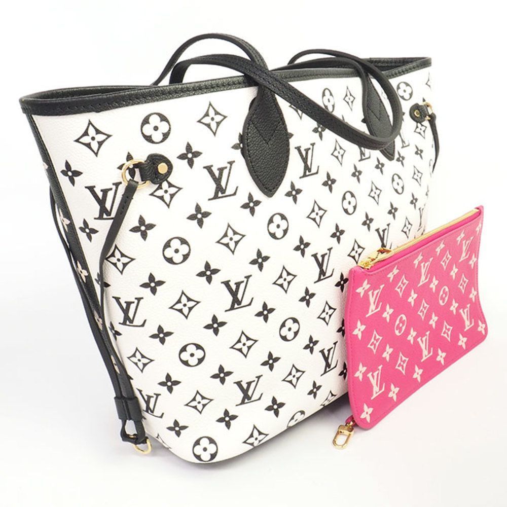 Louis Vuitton Neverfull MM Monogram Tote Bag Implant White X Black - Picture 2 of 7